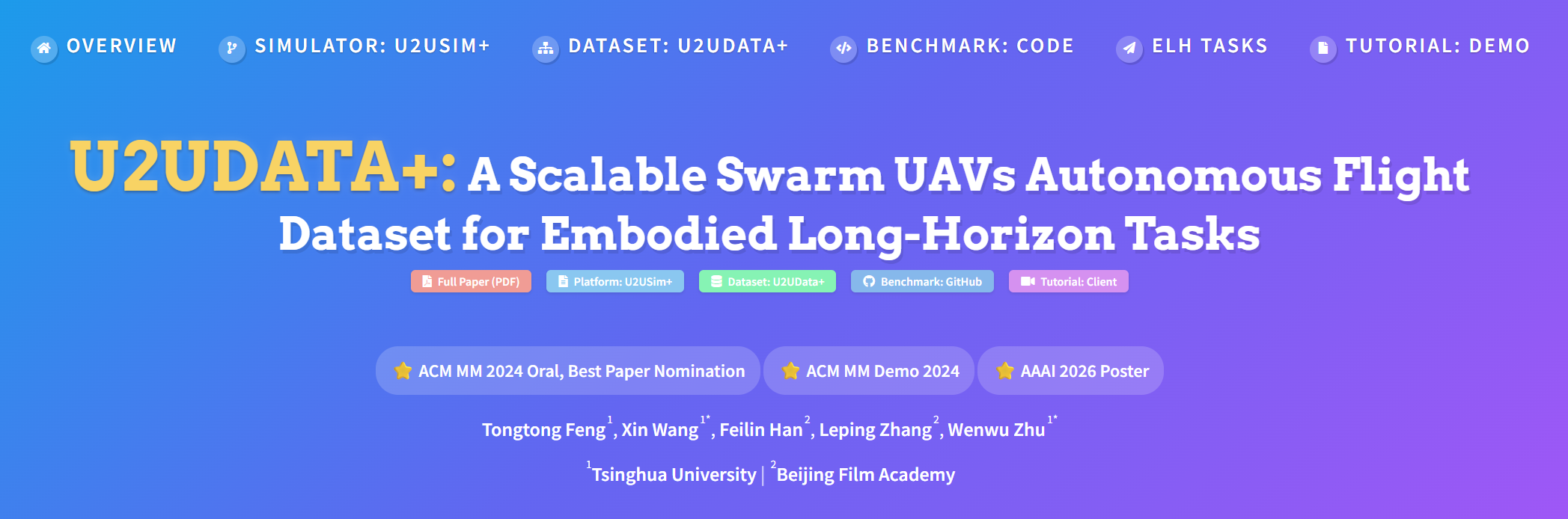 U2UData+ project overview with a blue and purple background